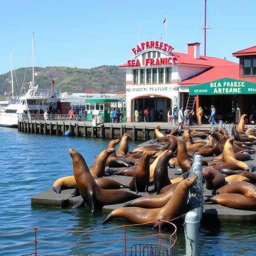Fisherman's Wharf with sea lions.