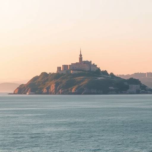 View of Alcatraz Island from the bay.