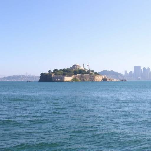 View of Alcatraz Island from the bay.