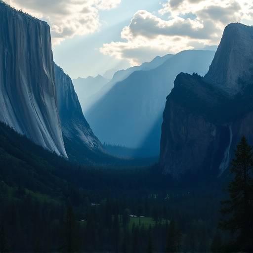 View of Yosemite Valley in Yosemite National Park.